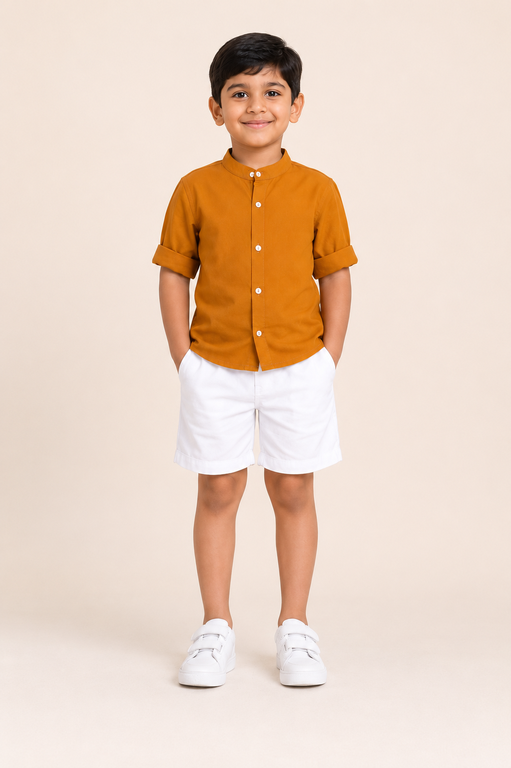 Mustard shirt Shorts Set