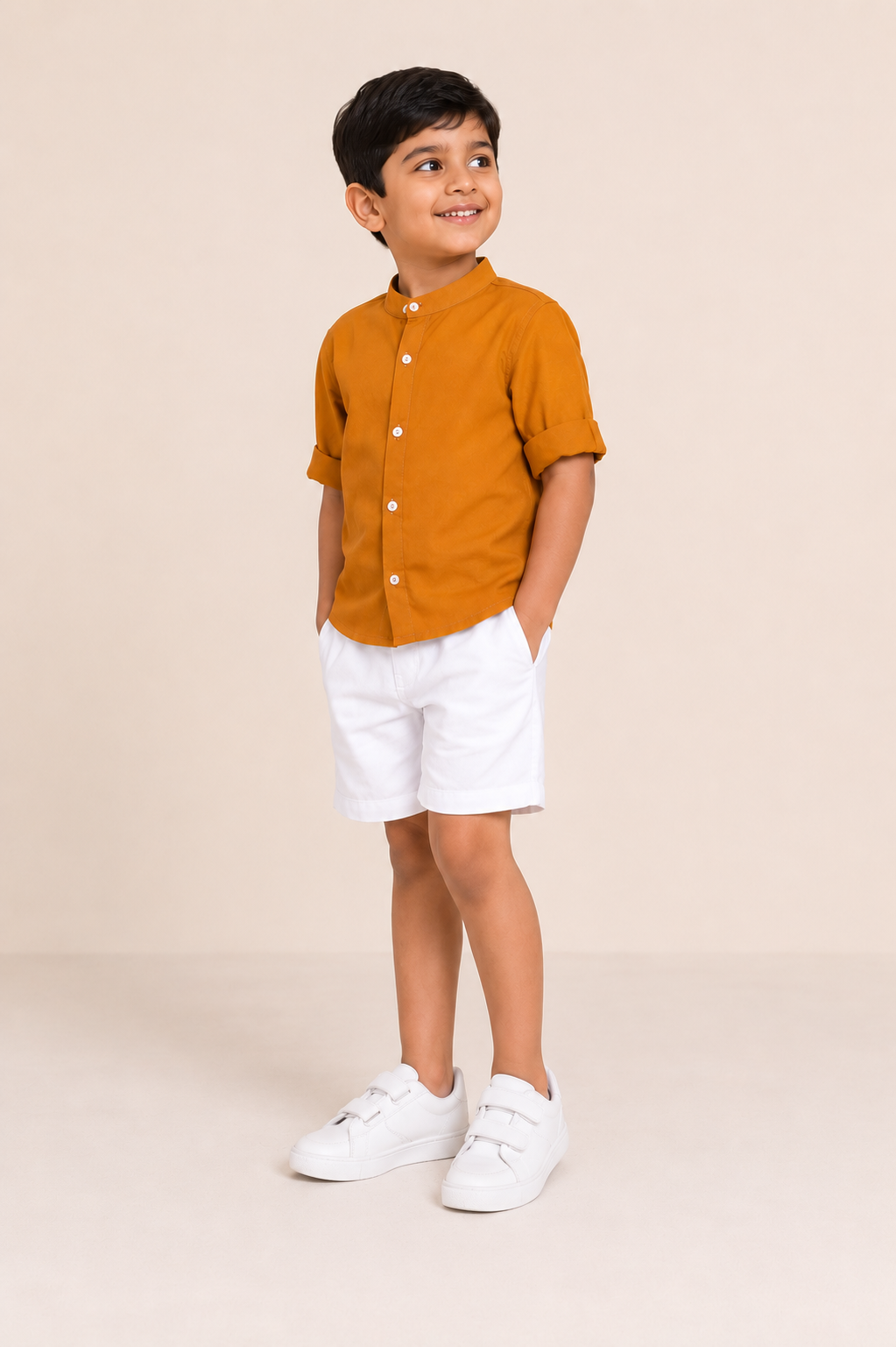 Mustard shirt Shorts Set